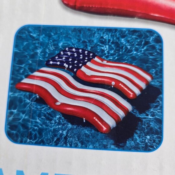 Swimline Set of 2 American Flag 72.5"  Connector Floats Mats Patriotic Ergo Wave - Picture 2 of 7